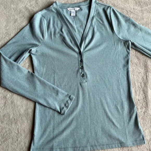Athleta Uptempo Ribbed Henley Top M - Picture 3 of 8